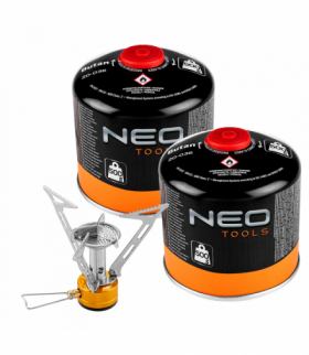 Palnik gazowy turystyczny + 2 naboje z gazem 20-036 GTX NEO Tools 20-060