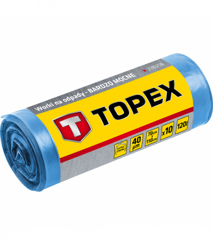 Worki na odpady 120 L, niebieskie, 40 mic GTX TOPEX 23B258