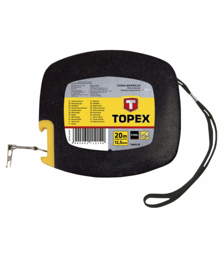 Taśma miernicza stalowa 20 m x 12.5 mm GTX TOPEX 28C412