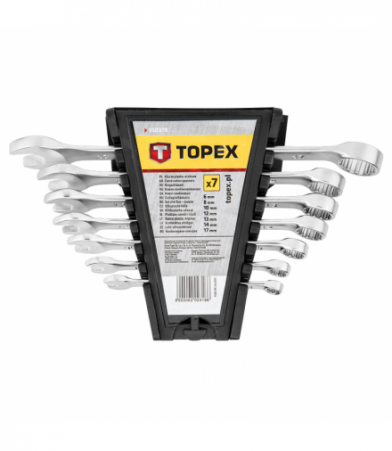 Klucze płasko-oczkowe 6-17 mm, zestaw 7 szt. GTX TOPEX 35D379