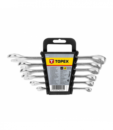 Klucze płasko-oczkowe 8-17 mm, zestaw 6 szt. GTX TOPEX 35D755