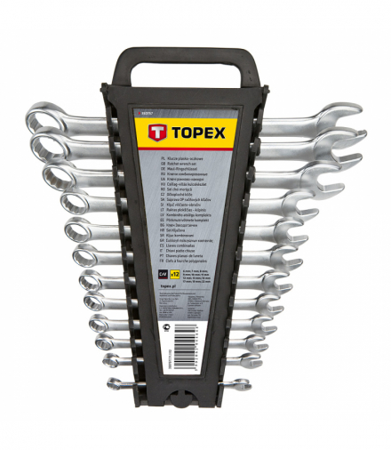 Klucze płasko-oczkowe 6-22 mm, zestaw 12 szt. GTX TOPEX 35D757