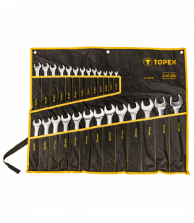 Klucze płasko-oczkowe 6-32 mm, zestaw 26 szt., w płachcie GTX TOPEX 35D763