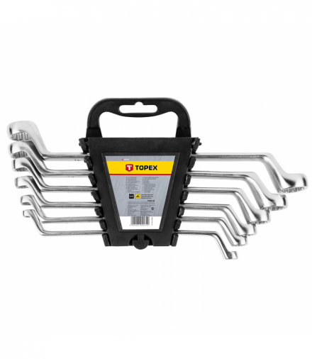 Klucze oczkowe odgięte 6-17 mm, zestaw 6 szt. GTX TOPEX 35D855
