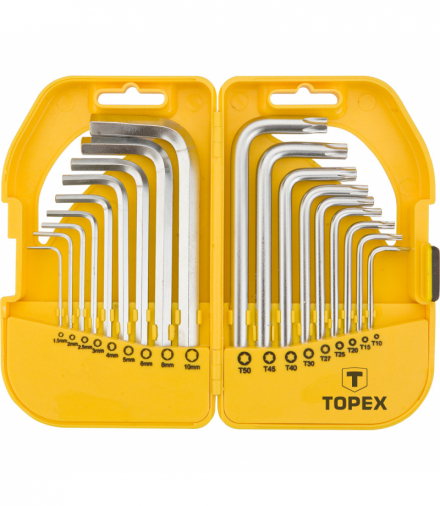 Klucze sześciokątne i Torx, zestaw 18 szt. GTX TOPEX 35D952