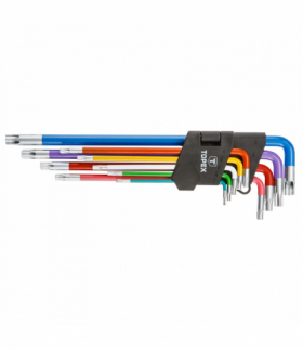 Klucze Torx, kolorowe, zestaw 9 szt. GTX TOPEX 35D969