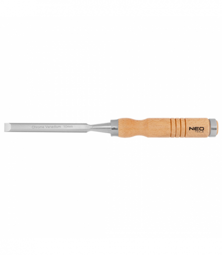 Dłuto 10 mm, CRV, uchwyt drewniany GTX NEO Tools 37-810