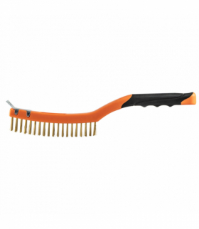Szczotka druciana, drut mosiężny, 3x19 rzędów, ze skrobakiem GTX NEO Tools 39-032