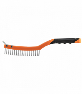 Szczotka druciana, drut nierdzewny, 3x19 rzędów, ze skrobakiem GTX NEO Tools 39-052