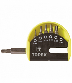Końcówki wkrętakowe z uchwytem, zestaw 7 szt. GTX TOPEX 39D351