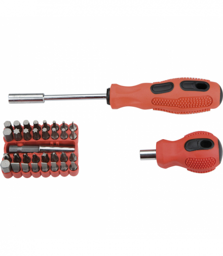 Końcówki wkrętakowe z uchwytami, zestaw 35 szt. GTX Top Tools 39D456