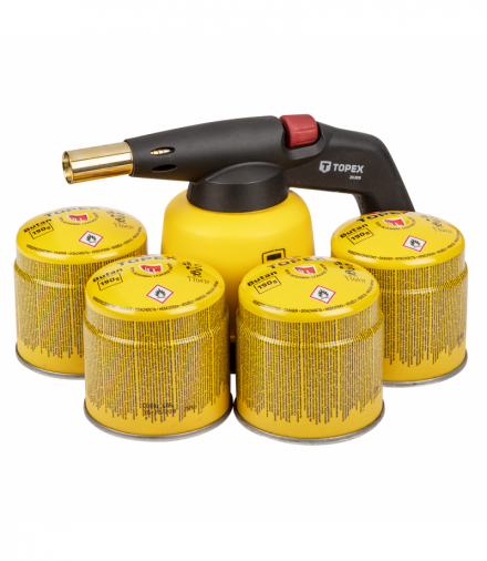 Lampa lutownicza gazowa na naboje 190 g + 4 naboje gazowe z zaworkiem GTX TOPEX 44E154