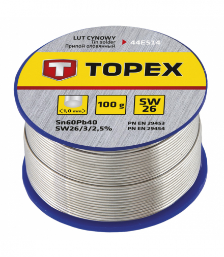 Lut cynowy 60% Sn, drut 1.0 mm, 100 g GTX TOPEX 44E514