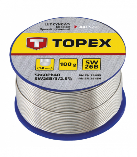Lut cynowy 60% Sn, drut 1.0 mm, 100 g GTX TOPEX 44E522