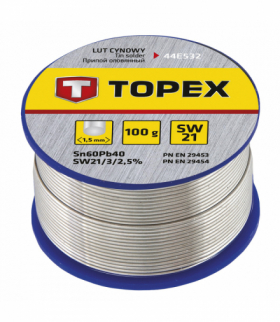 Lut cynowy 60% Sn, drut 1.5 mm, 100 g GTX TOPEX 44E532