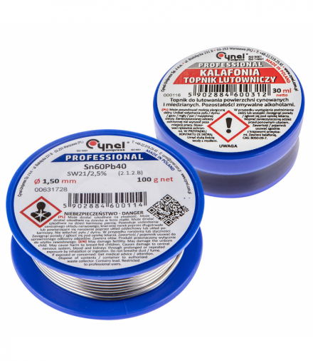 Zestaw do lutowania miękkiego, lut i kalafonia GTX CYNEL 44E731