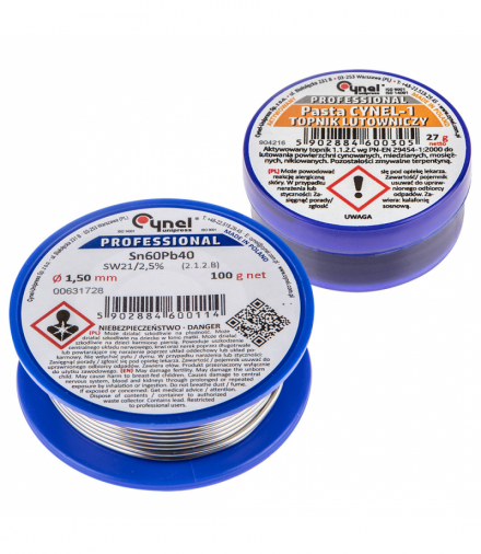 Zestaw do lutowania miękkiego, lut i pasta GTX CYNEL 44E732