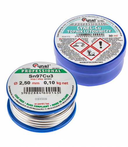 Zestaw do lutowania instalacji miedzianych, lut i topnik GTX CYNEL 44E745
