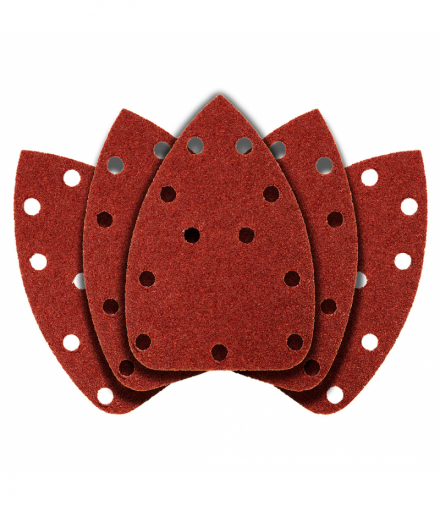 Papier ścierny na rzep delta 140 x 140 x 80 mm, K40, 5 szt., z otworami GTX GRAPHITE 54H009