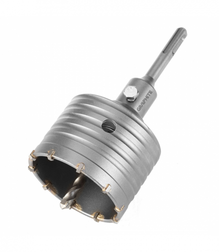 Otwornica widiowa 80mm z adapterem SDS+ oraz wiertłem pilotującym GTX GRAPHITE 55H322