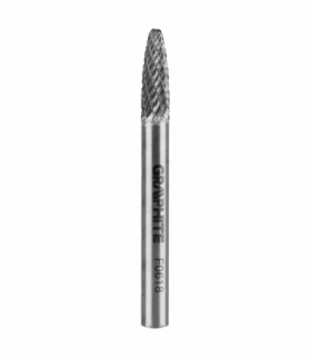 Frez do metalu HM, typ F (ostrołukowy zaokrąglony), 6 x 18 mm, trzpień 6 x 45 mm GTX GRAPHITE 55H369