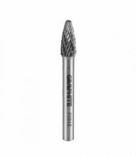 Frez do metalu HM, typ F (ostrołukowy zaokrąglony), 8 x 18 mm, trzpień 6 x 45 mm GTX GRAPHITE 55H370