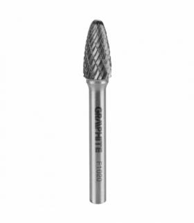 Frez do metalu HM, typ F (ostrołukowy zaokrąglony), 10 x 20 mm, trzpień 6 x 45 mm GTX GRAPHITE 55H371