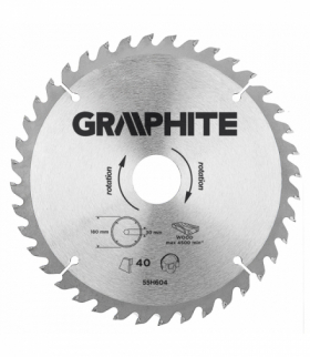 Tarcza do pilarki, widiowa, 180 x 30 mm, 40 zębów GTX GRAPHITE 55H604
