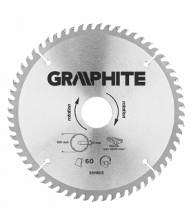 Tarcza do pilarki, widiowa, 180 x 30 mm, 60 zębów GTX GRAPHITE 55H605