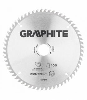 Tarcza do pilarki, widiowa, 250 x 30 mm, 100 zębów, do aluminium GTX GRAPHITE 55H611