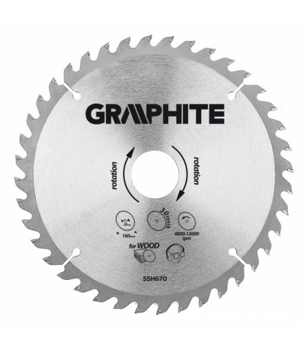 Tarcza do pilarki, widiowa 160 x 20mm , 30 zębów GTX GRAPHITE 55H670
