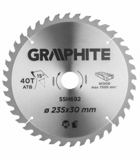 Tarcza do pilarki, widiowa, 235 x 30 mm, 40 zębów GTX GRAPHITE 55H692