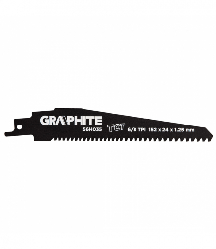Brzeszczot do piły szablastej, HM, 152 x 24 x 1.25 mm, 8/6TPI GTX GRAPHITE 56H035