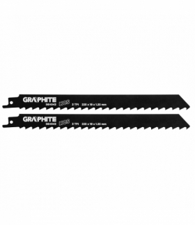 Brzeszczot do piły szablastej, HCS, 225 x 19 x 1.25 mm, 3TPI, kpl. 2 szt. GTX GRAPHITE 56H043