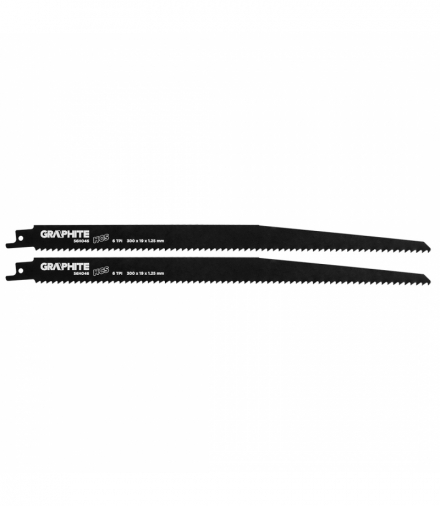 Brzeszczot do piły szablastej, HCS, 300 x 19 x 1.25 mm, 6TPI, kpl. 2 szt. GTX GRAPHITE 56H046