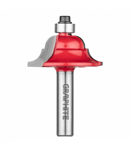 Frez kształtowy z łożyskiem, ozdobny, HM, 34.9 x 15 mm, trzpień 8 mm GTX GRAPHITE 56H233