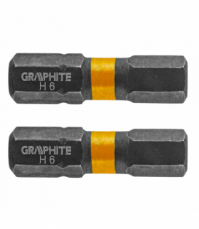 Bity udarowe HEX6 x 25 mm, 2 szt. GTX GRAPHITE 56H509