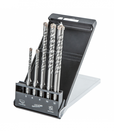 Zestaw wierteł do betonu SDS Plus, quatro, zestaw 5 szt. - 5, 6 x 110 mm + 8, 10, 12 x 160 mm GTX GRAPHITE 57H572