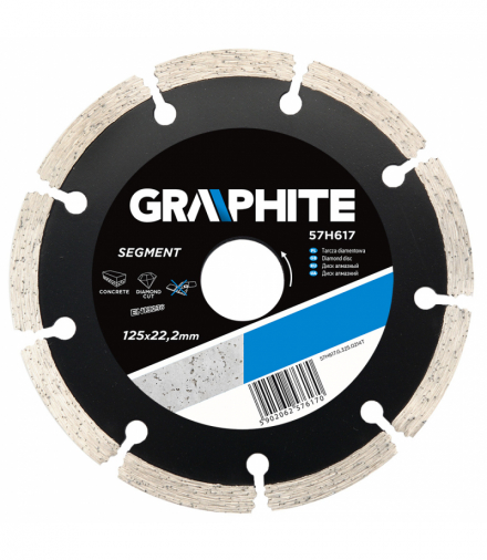 Tarcza diamentowa 125 x 22.2 mm, segmentowa GTX GRAPHITE 57H617