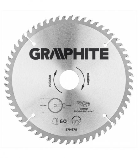 Tarcza do pilarki, widiowa, 200 x 30 mm, 60 zębów GTX GRAPHITE 57H678