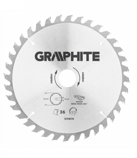 Tarcza do pilarki, widiowa, 216 x 30 mm, 36 zębów GTX GRAPHITE 57H679