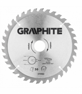 Tarcza do pilarki, widiowa, 205 x 30 mm, 36 zębów GTX GRAPHITE 57H682