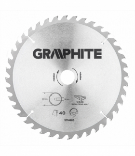Tarcza do pilarki, widiowa, 255 x 30 mm, 40 zębów GTX GRAPHITE 57H686