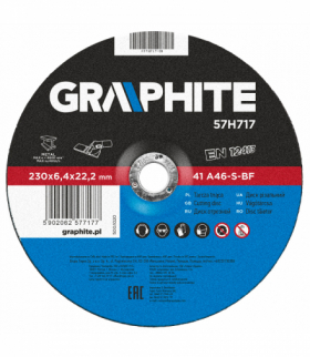 Tarcza szlifierska do metalu 230 x 6.4 x 22.2 mm, 27 A24-S-BF GTX GRAPHITE 57H717