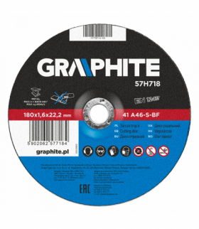 Tarcza tnąca do metalu 180 x 1.6 x 22.2 mm, 41 A46-S-BF GTX GRAPHITE 57H718