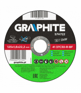 Tarcza tnąca do kamienia 125 x 1.6 x 22.2 mm, 41 37C30-R-BF GTX GRAPHITE 57H722