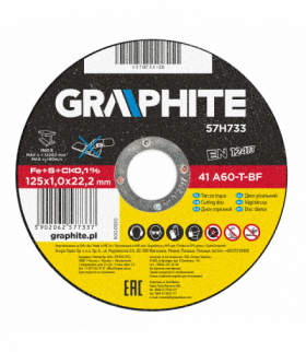 Tarcza tnąca do metalu 125 x 1.0 x 22.2 mm, 41 A60-T-BF, INOX GTX GRAPHITE 57H733