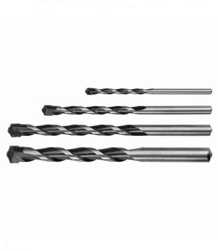 Wiertła do betonu 4-10 mm, zestaw 4 szt., końcówka motylkowa GTX GRAPHITE 57H746