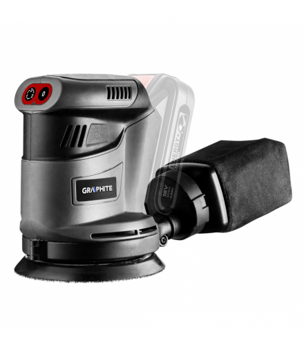 Szlifierka mimośrodowa Energy+ 18V, Li-Ion, stopa 125 mm, bez akumulatora GTX GRAPHITE 58G014