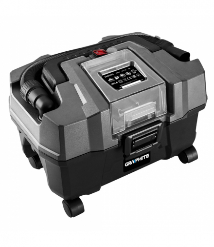 Odkurzacz warsztatowy Energy+ 18V, Li-Ion, 10 L, bez akumulatora GTX GRAPHITE 58GE105
